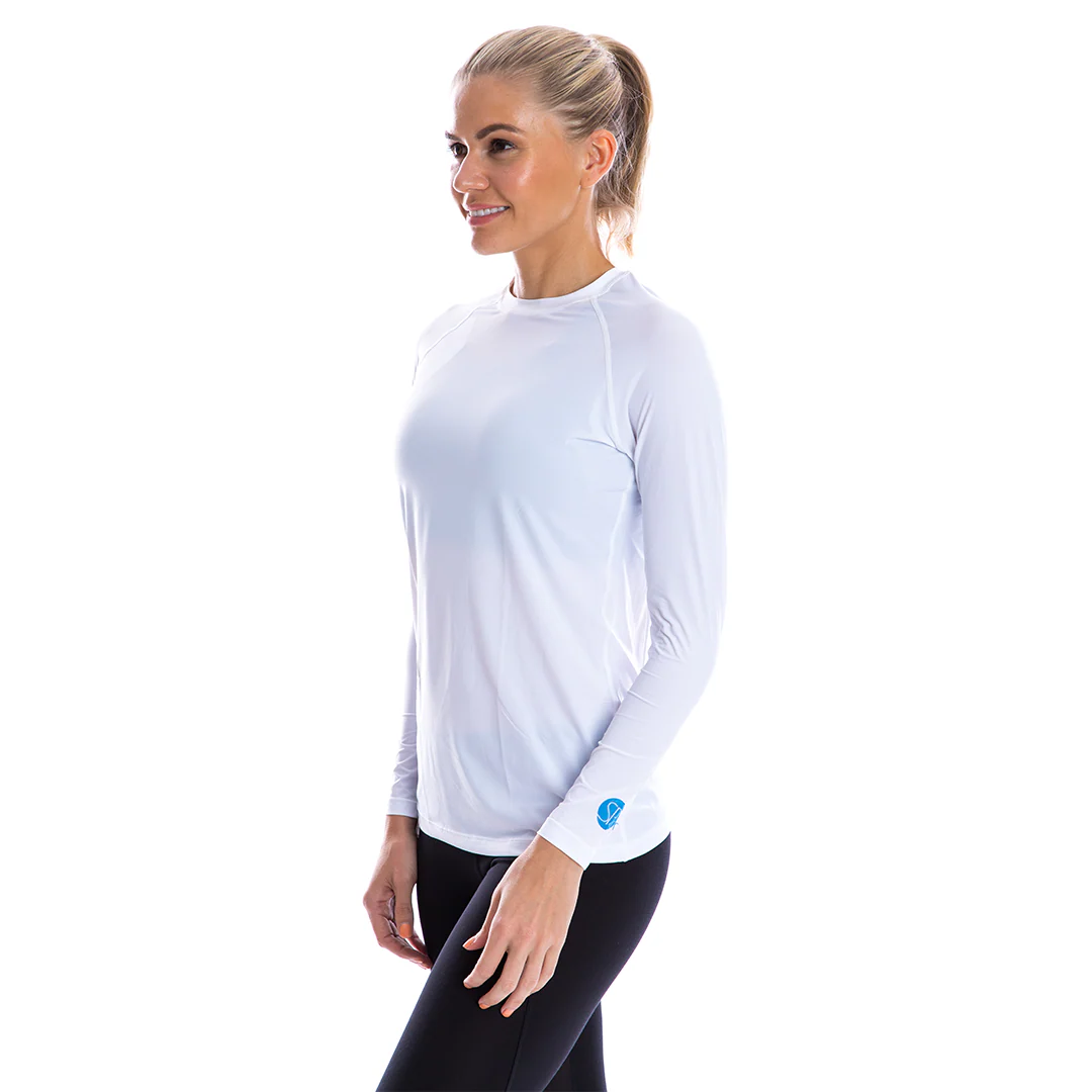 Women's Cooling Shirt Round Neck (White) - Image 3